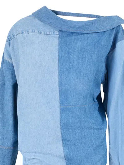 A.w.a.k.e. Patchwork Denim Top