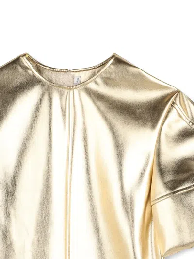 Bosswear Metallic-effect Dress In Gold