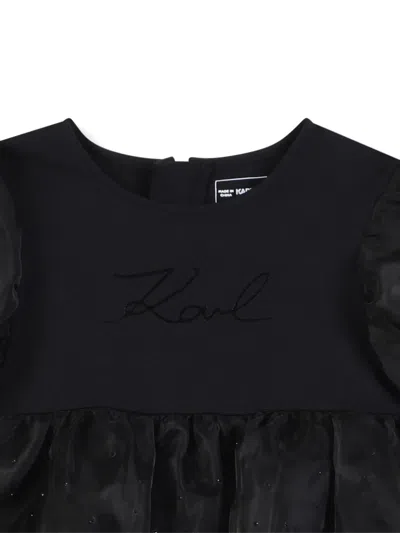 Karl Lagerfeld Layered Tulle Dress In Black