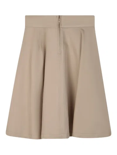 Dkny Pleated A-line Skirt In Brown