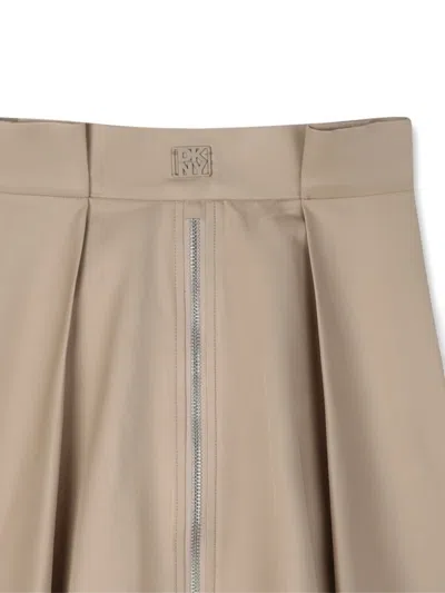 Dkny Pleated A-line Skirt In Brown