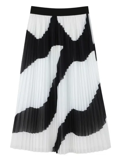 Marc Jacobs Pleated Maxi Skirt In White