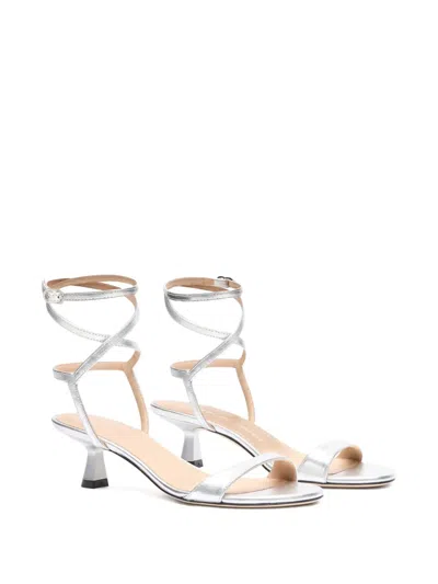 Stuart Weitzman Wrap Ankle-strap Sandals In Gray