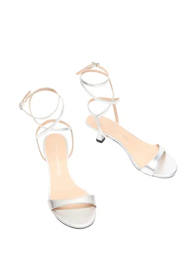 Stuart Weitzman Wrap Ankle-strap Sandals In Gray