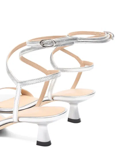 Stuart Weitzman Wrap Ankle-strap Sandals In Gray