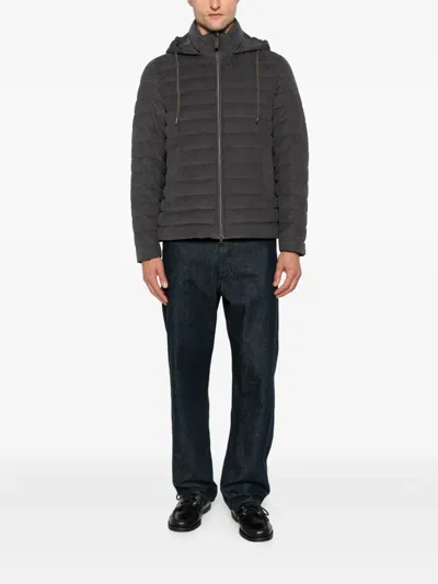 Herno Quilted Hooded Jacket In Black