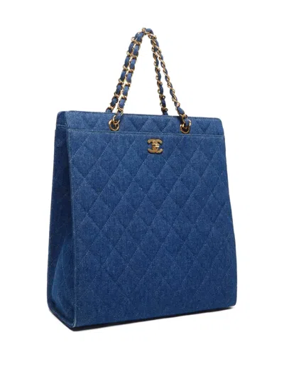 Pre-owned Chanel 1999-2000 Quilted Denim Tote Bag