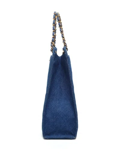 Pre-owned Chanel 1999-2000 Quilted Denim Tote Bag
