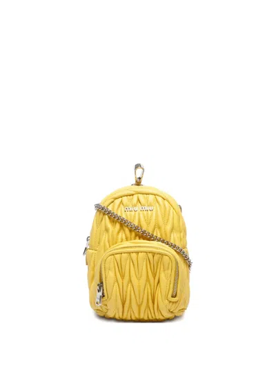 Pre-owned Miu Miu 2000s Matelasse Chain Backpack