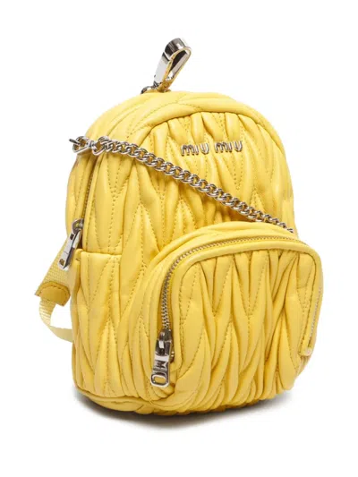 Pre-owned Miu Miu 2000s Matelasse Chain Backpack