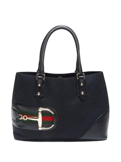 Pre-owned Gucci 2000-2015 Gg Pattern Horsebit Tote Bag