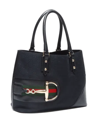 Pre-owned Gucci 2000-2015 Gg Pattern Horsebit Tote Bag