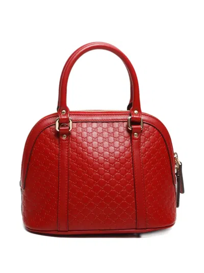 Pre-owned Gucci 2015-2020s Micro Gg Shima Tote Bag In Red