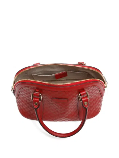 Pre-owned Gucci 2015-2020s Micro Gg Shima Tote Bag In Red