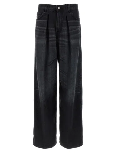 Haikure Black Jeans With Belt Loops And Logo Patch On The Rear In Black