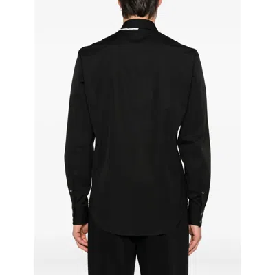 Alexander Mcqueen Mcqueen Raw Edge Harness Cotton Popling Button-up Shirt In Black