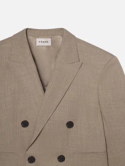 Frame Double Breasted Blazer In White