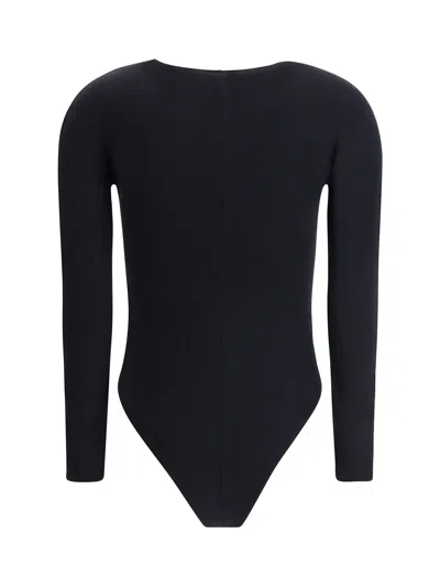 Wolford V-neck Bodysuit In Gray