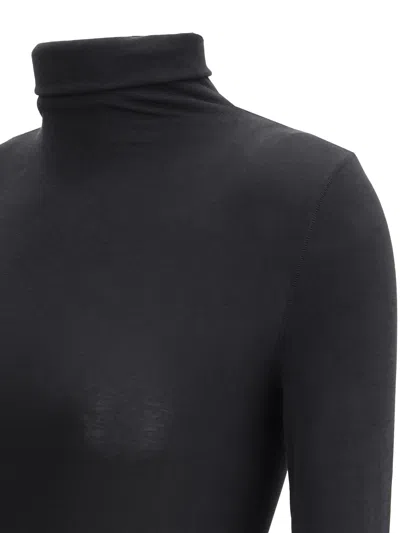 Wolford Seamless Fitted Turtleneck Long-sleeved Top In Black