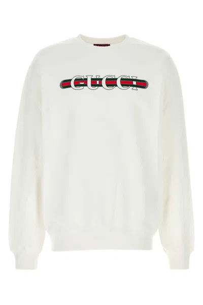 Gucci Cotton Crew Neck Sweatshirt In White
