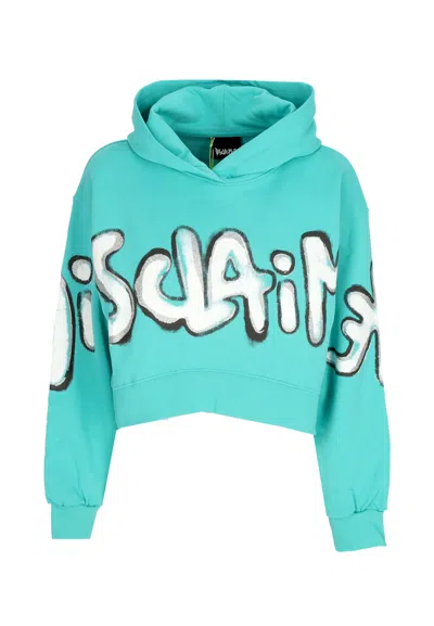 Disclaimer Women's Short Hoodie W Big Logo Crop Hoodie Mint