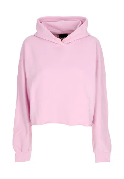Disclaimer Women's Short Hoodie W Strass Logo Crop Hoodie Pink/strass Boreal In Pink