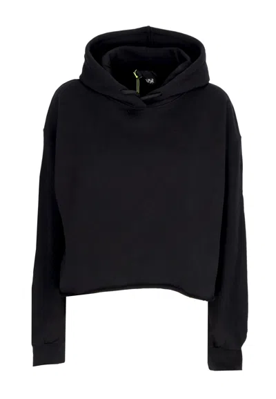 Disclaimer Women's Short Hoodie W Strass Logo Crop Hoodie Black In Blue