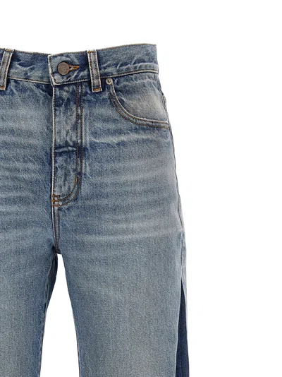 Chloé Patchwork Rigid High-rise Flared-leg Jeans In Blue