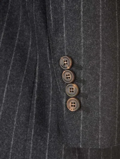 Brunello Cucinelli Pinstripe Blazer Jackets Grey