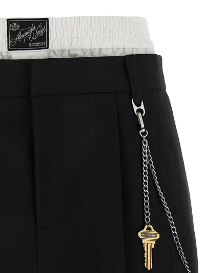 Alexander Wang Pre-styled Pleated W/chain Bermuda And Short White/black