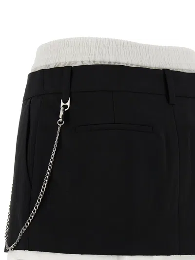 Alexander Wang Pre-styled Pleated W/chain Bermuda And Short White/black
