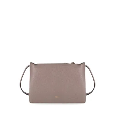 Furla Nuvola S Stucco Gray Crossbody Bag