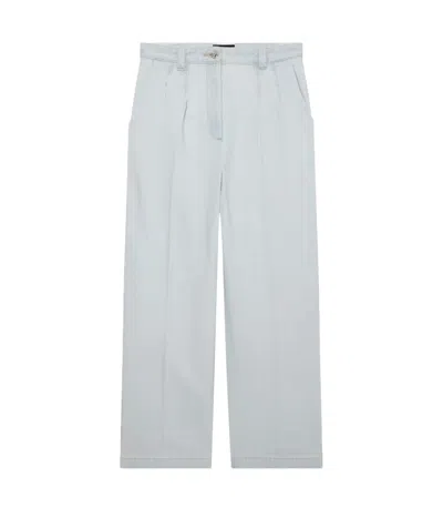 Apc A.p.c. Bleached-out Japanese Denim Loose-fit Trousers In White