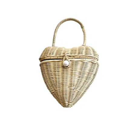 Ohsun Women's Neutrals / White Noa Heartbeat Wicker Purse - Vanilla
