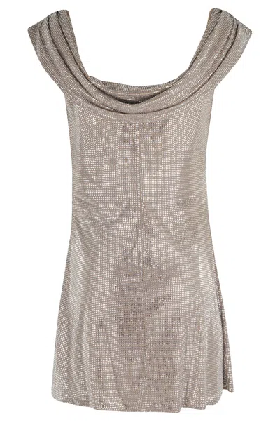 Giuseppe Di Morabito Rhinestone-embellished Mini Dress With Humeral Neckline