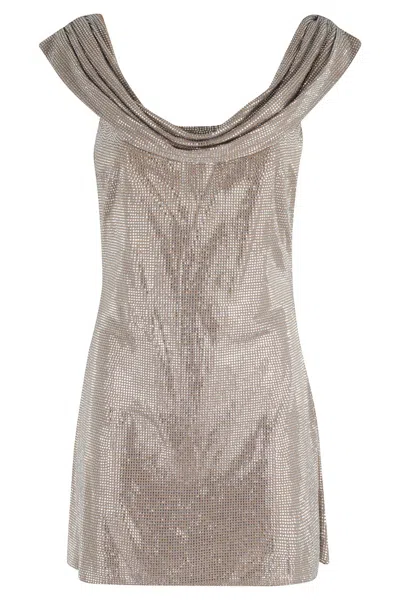 Giuseppe Di Morabito Rhinestone-embellished Mini Dress With Humeral Neckline