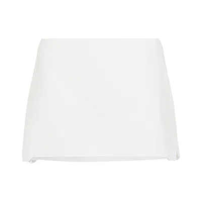 Miu Miu Linen-cotton Blend Skirt With Embroidered Hem Detail In White