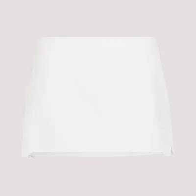 Miu Miu Linen-cotton Blend Skirt With Embroidered Hem Detail In White