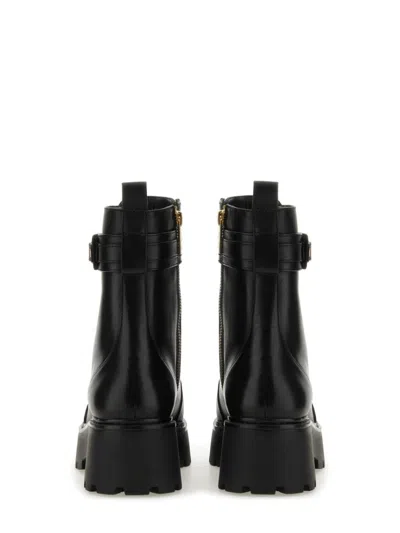 Michael Michael Kors Lace-up Black Cow Leather Platform Boots