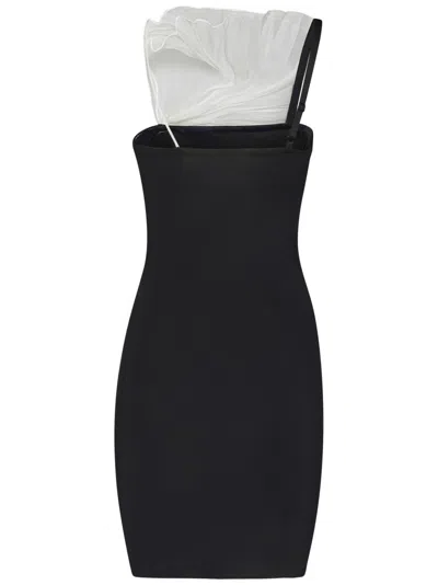Nensi Dojaka Nora Mini Dress With Tulle Floral Accent In Black
