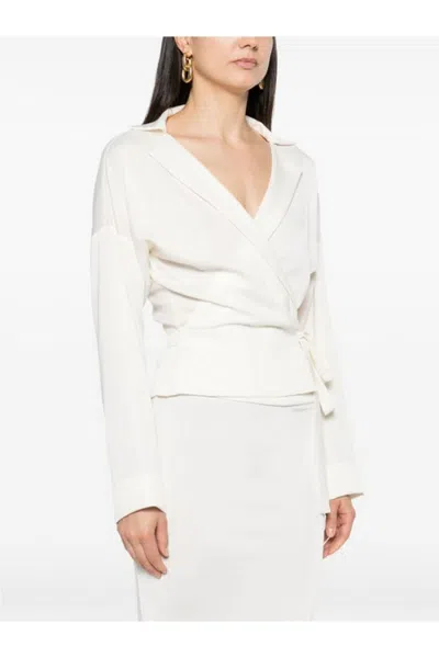 Philosophy Di Lorenzo Serafini Wrap Design Shirt With Deep V-neckline