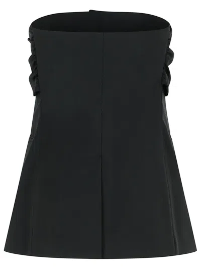 Max Mara Veruska' Black Virgin Wool Bustier Top