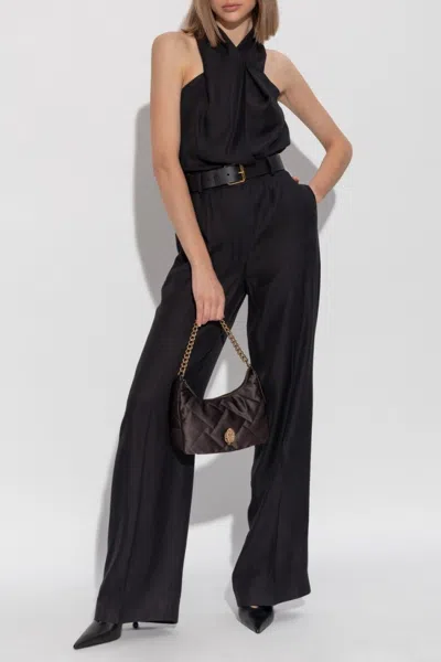 Moschino Halter Neck Jumpsuit With Fitted Bodice In Black