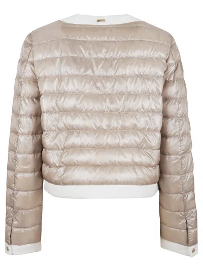 Herno Quilted Jacket With Contrast Trim And Long Sleeves In Gray
