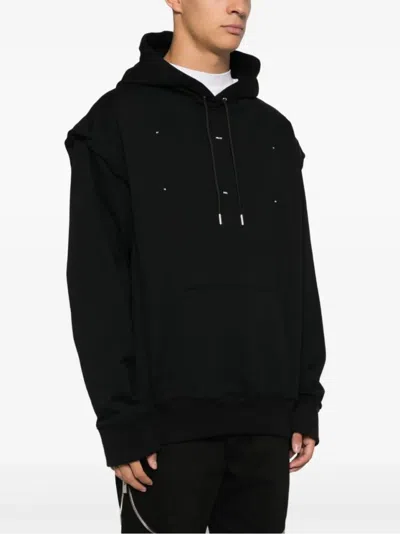 Heliot Emil Logo-embroidered Cotton Hoodie In Black