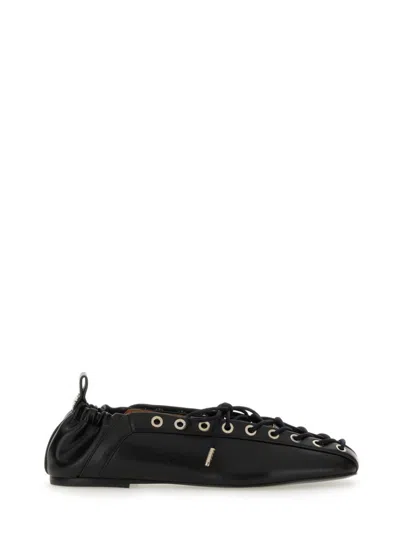 Ganni Lace-up Ballet Flat