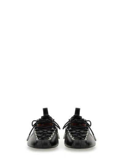 Ganni Lace-up Ballet Flat