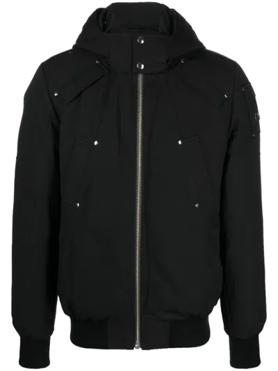 Moose Knuckles Ballistic Faux-fur Trimmed Bomber Jacket In Black