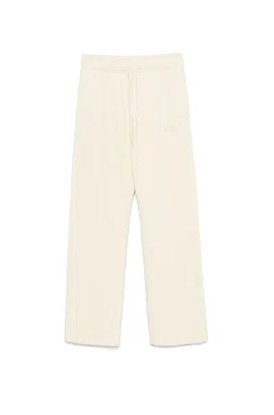 Autry Relaxed-fit Cotton Sweatpants With Drawstring Waist In Neutral