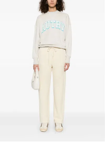 Autry Relaxed-fit Cotton Sweatpants With Drawstring Waist In Neutral